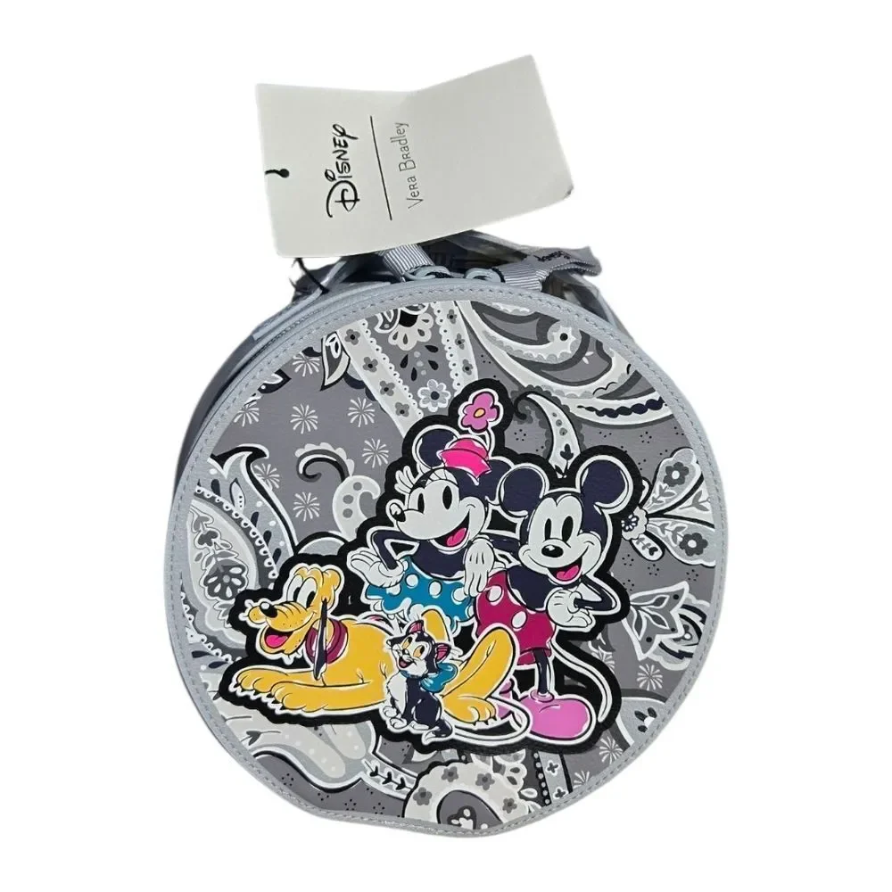 Vera Bradley Whimsy Cosmetic Mickey Mouse Piccadilly Paisley Bag NWT Disney Gray